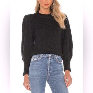 PISTOLA + REVOLVE, Gabbie 3/4 Puff Sleeve Sweater, XS in Black